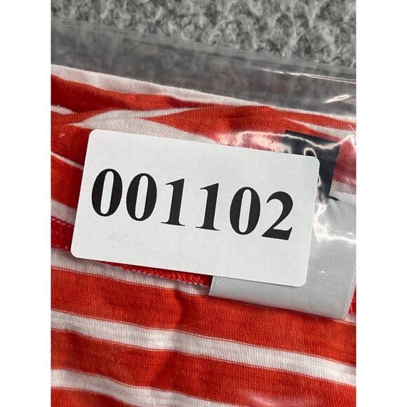 Cabi Shirt Womens Small Plus Orange Striped Short Sleeve Round Neck Comfy - Picture 9 of 9